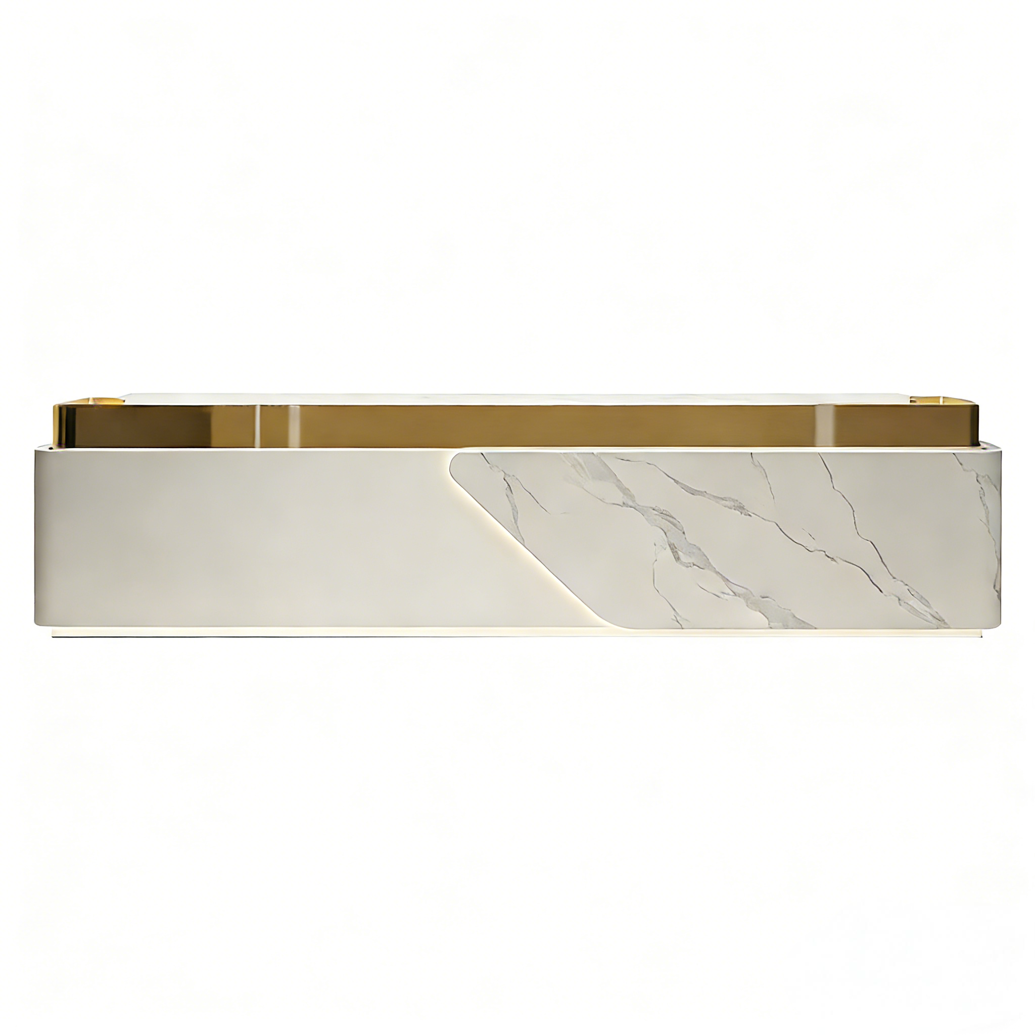 Premium Office Reception Desk with Lockable Storage and LED Lighting