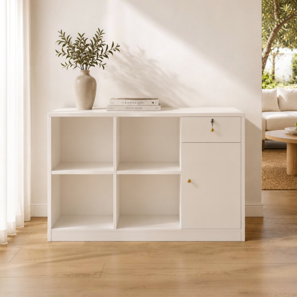 Modern Panel Reception Desk with Storage