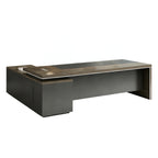 Executive Desk with Extended Side Cabinet and Modular Storage Options