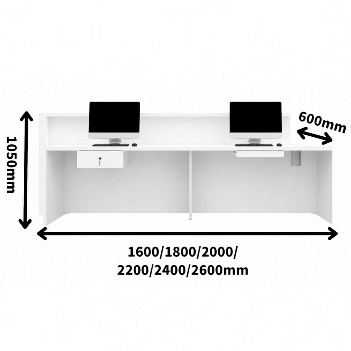 Curved White and Oak LED Reception Counter