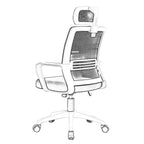 Ergonomic mesh office chair with headrest, adjustable height and breathable back support
