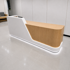 Modern LED Reception Counter with Rounded Corner Design