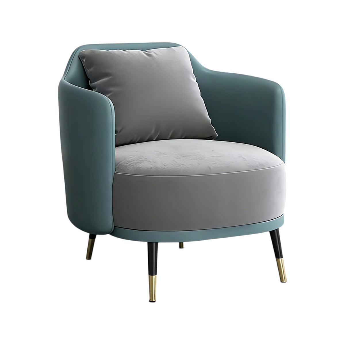 Green PU leather office reception chair with curved back and padded cushion