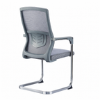 Grey mesh visitor chair with ergonomic back support for professional office environments