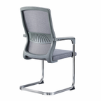 Grey mesh visitor chair with ergonomic back support for professional office environments