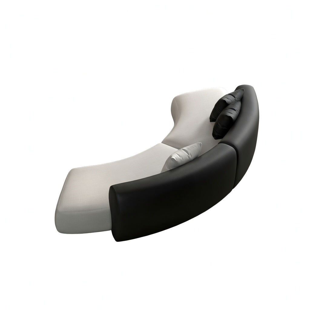 Modern Curved Leather Lounge Set Modular Sofa for Office Receptions Lobbies and Salons