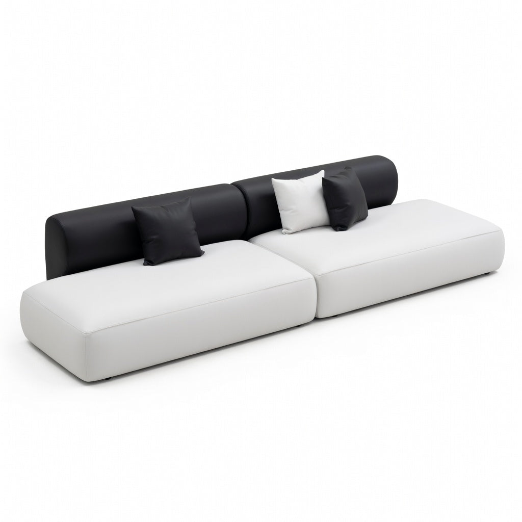 Modern Curved Leather Lounge Set Modular Sofa for Office Receptions Lobbies and Salons