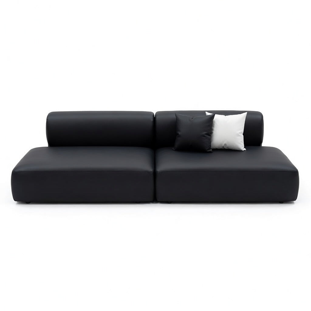 Modern Curved Leather Lounge Set Modular Sofa for Office Receptions Lobbies and Salons