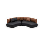 Modern Curved Leather Lounge Set Modular Sofa for Office Receptions Lobbies and Salons
