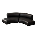 Modern Curved Leather Lounge Set Modular Sofa for Office Receptions Lobbies and Salons