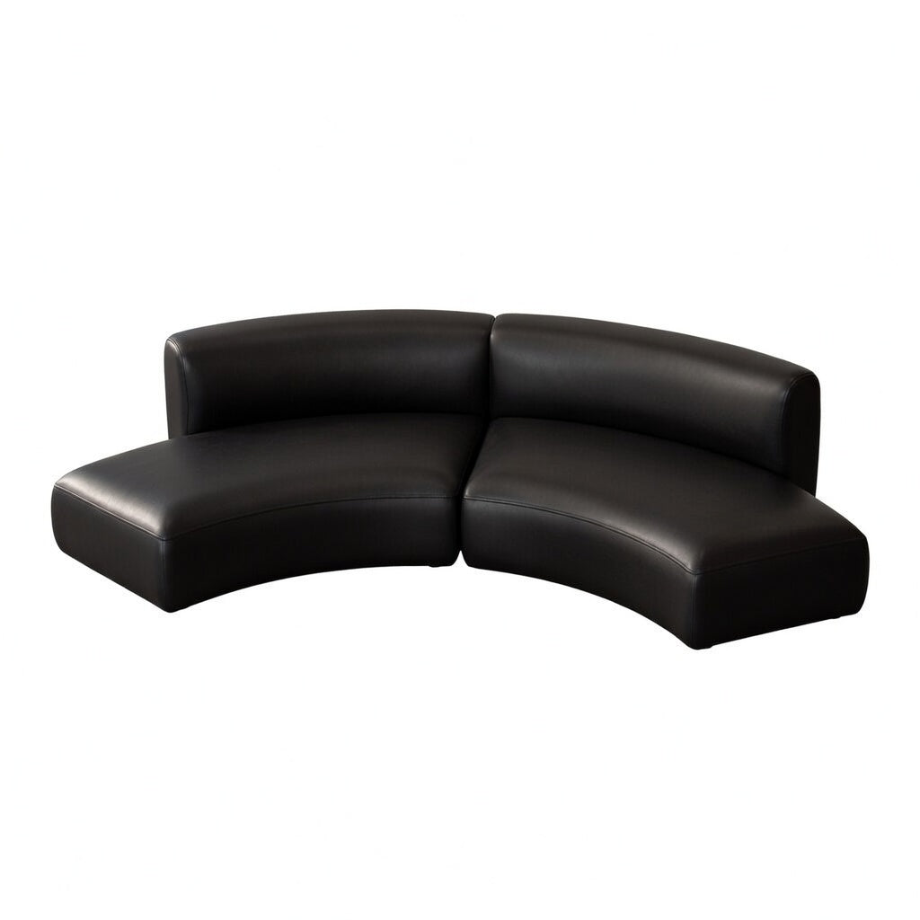 Modern Curved Leather Lounge Set Modular Sofa for Office Receptions Lobbies and Salons
