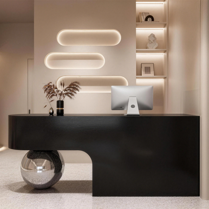 Commercial Reception Desk with Curved Side Profile