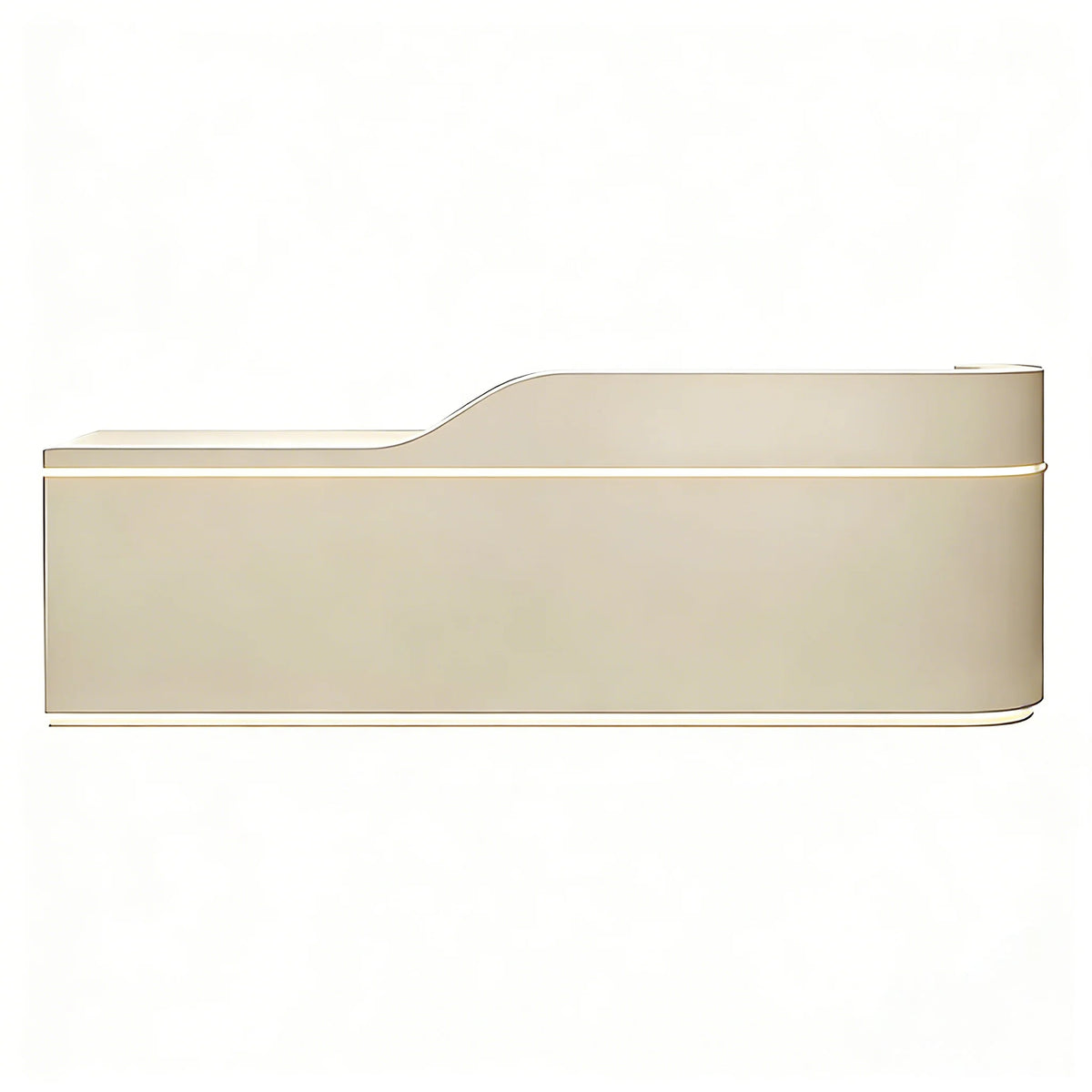 Left high side reception counter with beige Finish and LED lighting