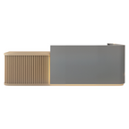 Left high side without return reception counter with Charcoal Grey & Natural Oak  Finish and LED accent lighting