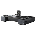 Modern black executive desk with marble storage base for professional office spaces