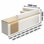 Marble reception desk dimensions with multiple size options for office reception areas