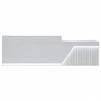 Minimalist white reception counter front view with modern office design