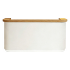 White reception counter with timber top and curved design for modern workplace settings