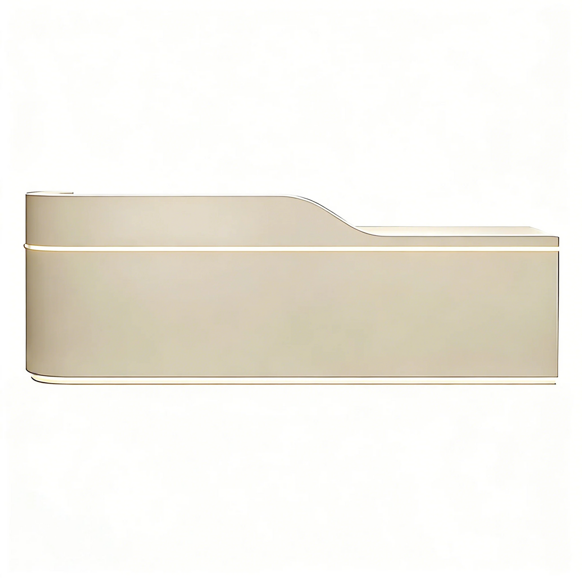 Right high side reception counter with beige Finish and LED lighting