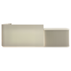 right high side without return reception counter with Beige & White Oak  Finish and LED accent lighting