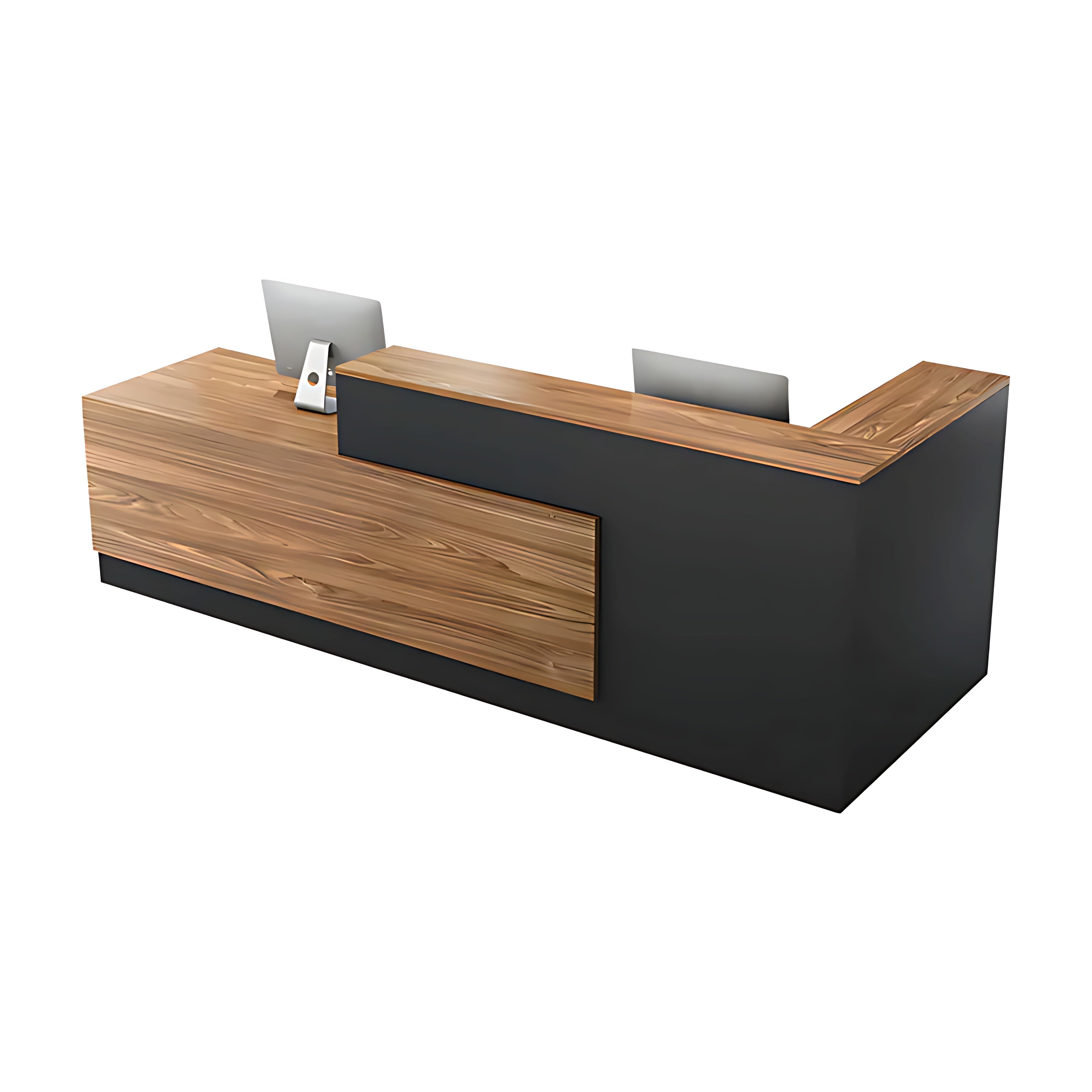 L-Shaped Reception Desk with Colour-Blocked Design