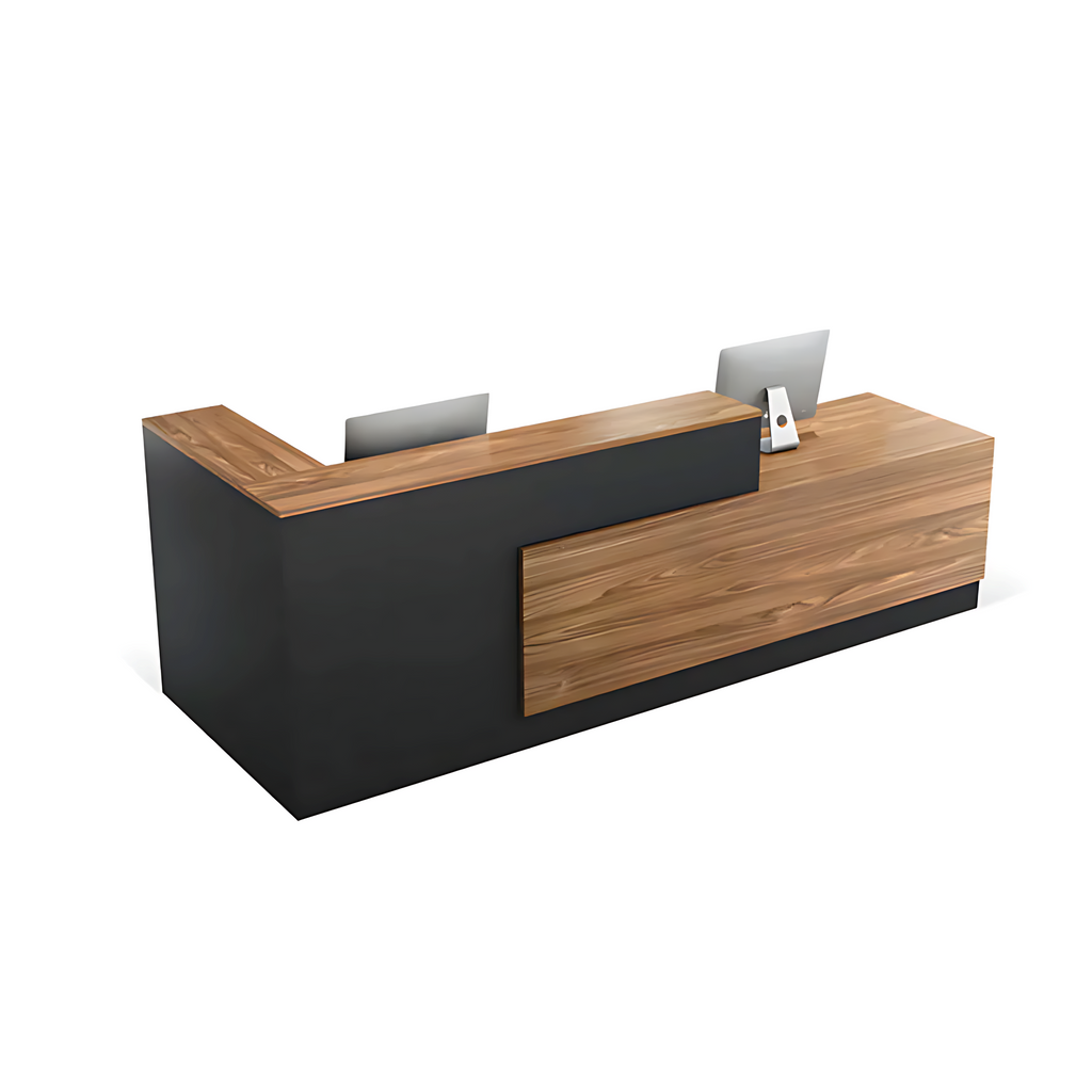L-Shaped Reception Desk with Colour-Blocked Design
