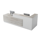 L-Shaped Reception Desk with Colour-Blocked Design