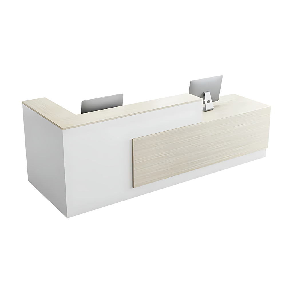 L-Shaped Reception Desk with Colour-Blocked Design
