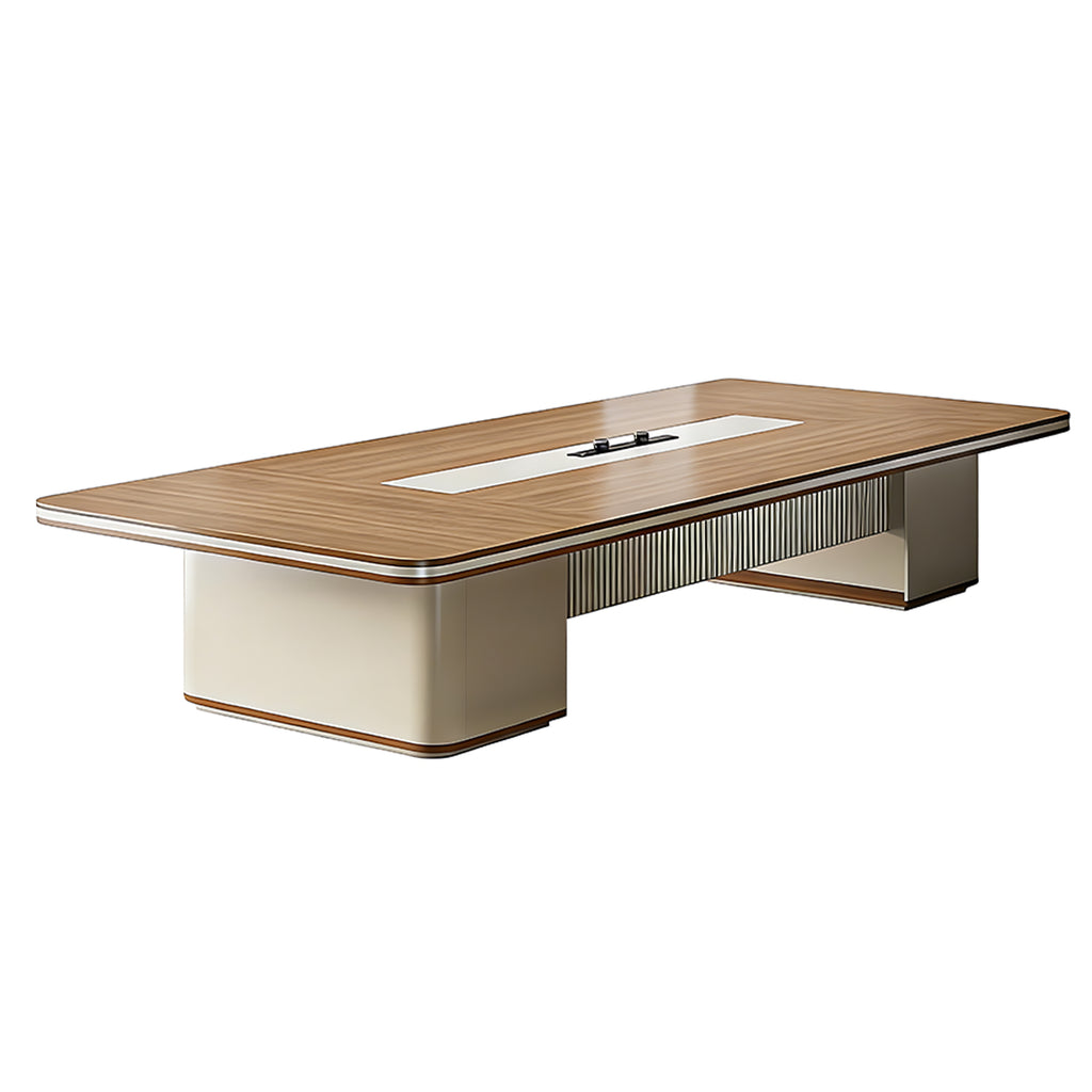 Premium boardroom table featuring cable management and refined office design