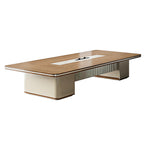 Premium boardroom table featuring cable management and refined office design