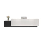 Modern reception counter with black and contemporary office style