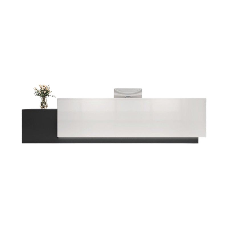 Modern reception counter with black and contemporary office style