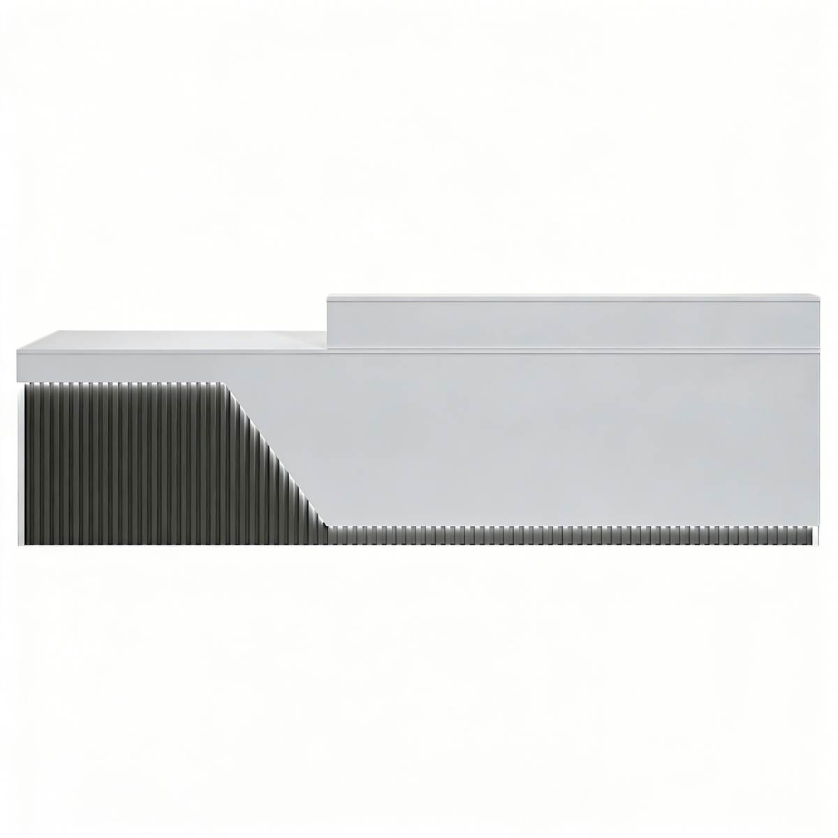 Commercial reception counter with warm LED lighting for professional interiors