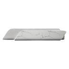 Marble finish curved reception counter with contemporary office design