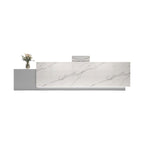 Marble reception counter with LED base lighting for premium reception areas